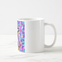 Vibrant Stained Glass Cross. Mug