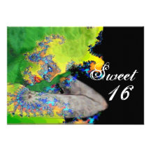VIBRATIONS OF MATTER ,Sweet 16 Birthday Party Personalized Invitations