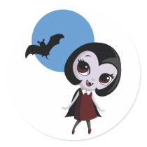 Victoria the Vampire Round Stickers