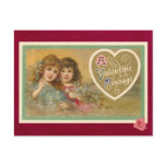 Victorian A Valentine Message 2 Girls Postcard