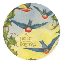Victorian Bird Christmas Stickers