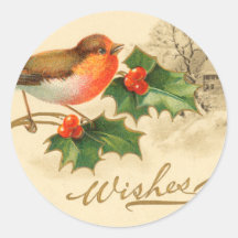 Victorian Bird Christmas Stickers