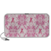 Victorian Breast Cancer Ribbon Damask Products speakers