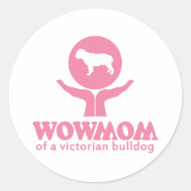 Victorian Bulldog Round Stickers