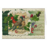 Victorian Christmas Bird Card