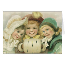 Victorian Christmas Children; Best Friends Card