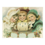 Victorian Christmas Children; Best Friends Post Card