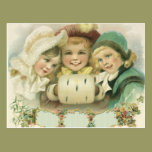 Victorian Christmas Children; Best Friends postcards