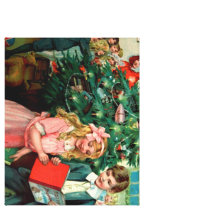Victorian Christmas Illustration Canvas Print