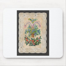 Victorian Christmas New Year Greeting Card 1870 Mouse Pad