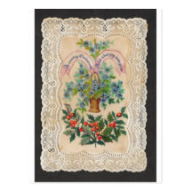 Victorian Christmas New Year Greeting Card 1870 Post Card