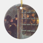 Victorian Christmas Party Goers on Christmas Eve Ornament