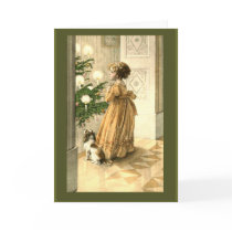 Victorian Christmas Tree and LIttle Girl Cards