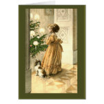 Victorian Christmas Tree and LIttle Girl Cards