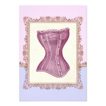 Victorian Corset Lingerie Vintage Bridal Shower Custom Announcement