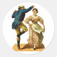 victorian couple dancing sticker