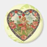 Victorian Cupid Heart Magnet