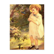 Victorian cutie with birds postcards