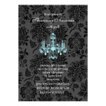 Victorian Damask Bridal Shower Invite (turquoise)