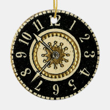 Victorian Die Cut Clock Face Steampunk Ornament