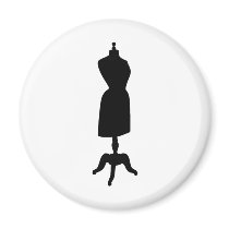 Victorian Dress Form Silhouette Refrigerator Magnet