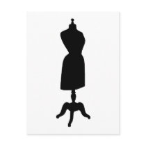 Victorian Dress Form Silhouette Post Card