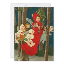 Victorian Flat Christmas Card Custom Invites