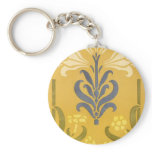 Victorian Floral Stencil Design Key Chains