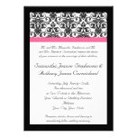 Victorian Fuchsia Pink and White Damask Invite