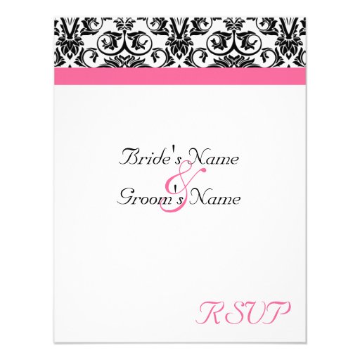 Victorian Fuschia Wedding Matching RSVP Custom Announcement