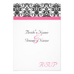 Victorian Fuschia Wedding Matching Small RSVP Custom Announcement