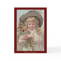 Victorian Girl with Christmas Holly