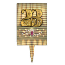 Victorian Gold Number 23 Cake Pick