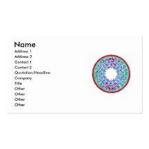 Victorian graphic circle red and blue business card templates