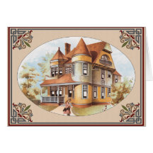 Victorian House Turret Greeting Card
