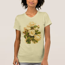 Victorian Ivory Rose Painting Tshirts