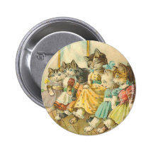 Victorian Kitten Button