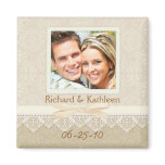 Victorian Lace - Save the Date Square Magnet