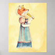 Victorian Lady Fox Print