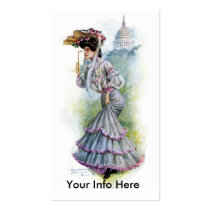 Victorian Lady in Lavender Dress Business Card Templates