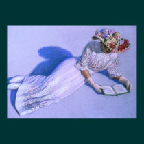 Victorian Lady Reading Elegant Decor Art Poster posters