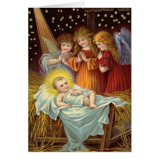 Victorian Nativity Christmas Card