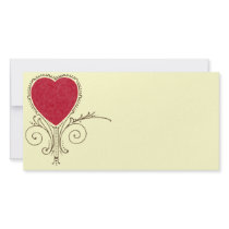Victorian Nouveau Valentine Heart Customized Photo Card