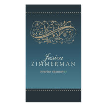 Victorian Ocean Blue Business Card