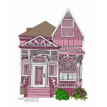 Victorian "Painted Lady" - pink t-shirts
