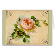 Victorian Pink Rose Cards