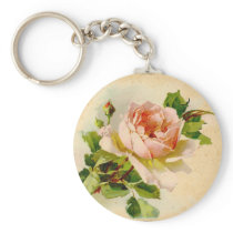 Victorian Pink Rose Key Chains