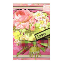 victorian rose customized stationery