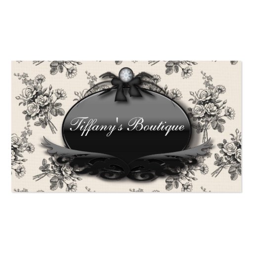 Victorian Rose Damask Fashion Business Cards