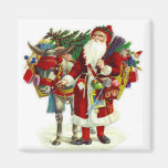 Victorian Santa and Donkey Magnets